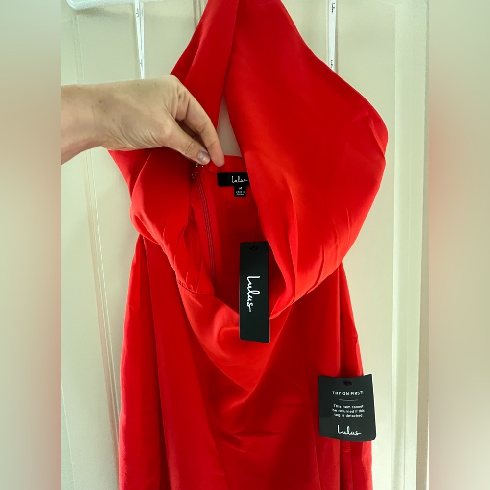 Lulu's Red Halter Midi Dress - Picture 6 of 6